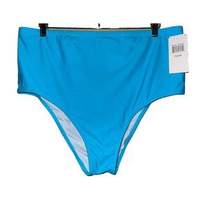 Costa Sol Women Plus Bikini Bottom 3X Turquoise Lined High Rise Stretch NWT